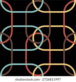 Patrón etroseamless. Un patrón de Formas geométricas sin fisuras en colores vintage. Un fondo geométrico con círculos y cuadrados.
