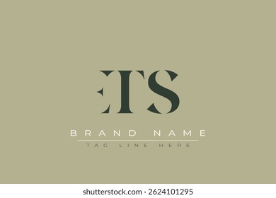 Diseño de logotipo de carta abstracta ETS. Este logotipo está diseñado por tres letras abstractas.