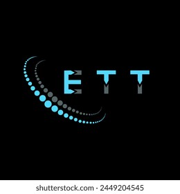 Diseño abstracto del logotipo de la letra de ETT. ETT diseño único. ETT.
