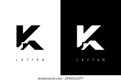 Buchstabe K Symboldesign. Vorlagenelemente. abstrakte geometrische Logos