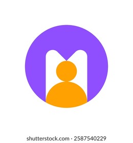 etter M people simple cretive logo design