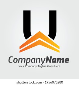 mejor plantilla de logotipo del vector U, logotipo de la letra colorida U, inmobiliaria, logotipo de construcción y diseño de la plantilla de vectores