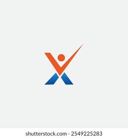 etter X with people logo vector template.eps