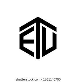 ETU Letter Logo Design polygon Monogram Icon Vector Template