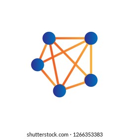 etwork icon logo illustration with simple modern style and flat gradient concept design vector eps 10