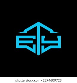 Design-Vektorgrafik des ETY Letter-Logos ETY monogramm Polygonbau Form Schnitt Logo.
