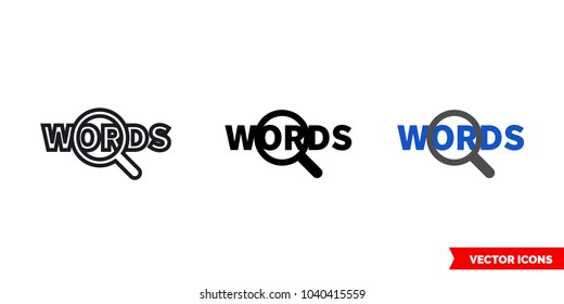 Etymology icon of 3 types: color, black and white, outline. Isolated vector sign symbol.