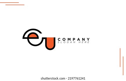 EU Alphabet letters Initials Monogram logo UE, E and U