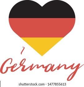 Eu amo a Alemanha (I love Germany in portuguese) vector illustration stamp