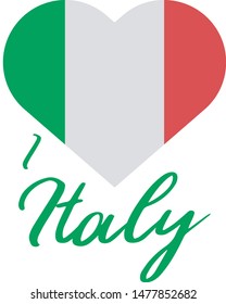 Eu amo a Italia (I love Italy in portuguese) vector illustration stamp