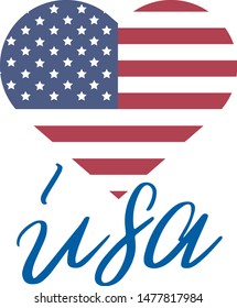 Eu amo os Estados Unidos (I love USA in portuguese) vector illustration stamp