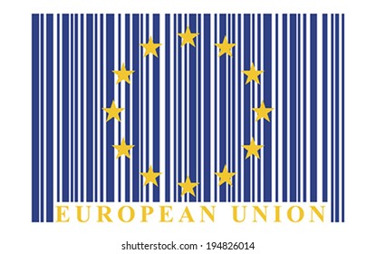 EU barcode flag, vector