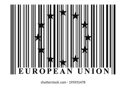 EU barcode flag, vector