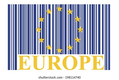 EU barcode flag, vector