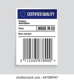 EU Barcode label vector - Certified Quality