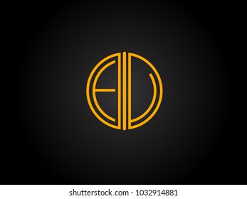 EU Circle Shape golden yellow Letter logo Design
