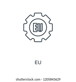 EU concept line icon. Linear EU concept outline symbol design. This simple element illustration can be used for web and mobile UI/UX.