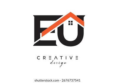 Monogramm und Home-Logo der EU für kreative Immobilienarchitektur