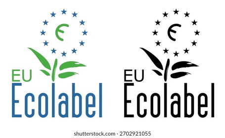 Logotipo do rótulo ecológico da UE, símbolo do rótulo ecológico da UE vetorial