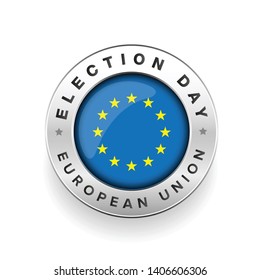 EU election badge sign vector round