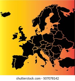 eu europa map vector