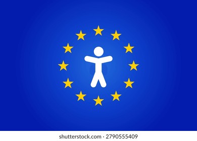 EU European Accessibility Act - EAA, highlighting regulatory compliance, social inclusion, and equal access standards. vector illustration