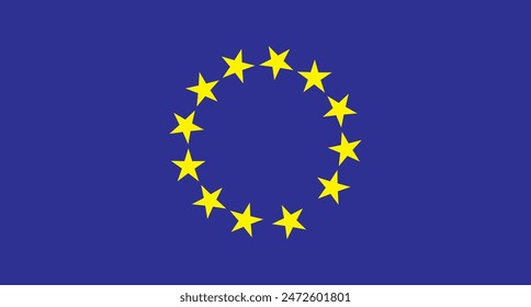 Eu European Union Flag With twelves stars 