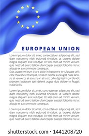 EU European Union flag, vector illustration on a white background