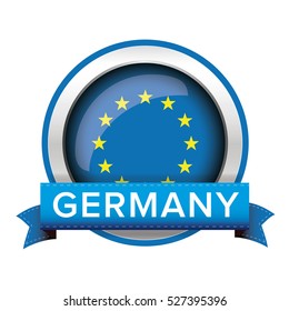 EU flag button with Germany ribbon