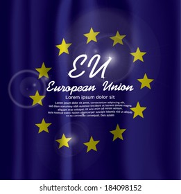 EU Flag Curtain Vector Illustration