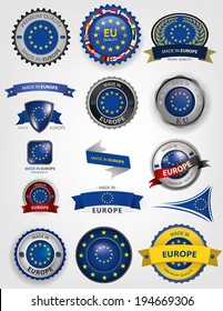 EU Flag, European seals, icon (vector Art) 