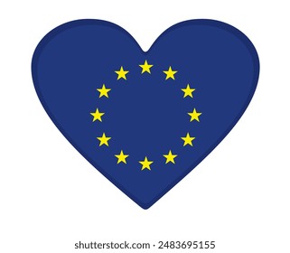 EU flag heart shaped. vector