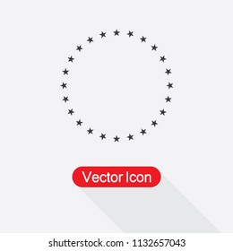 EU Flag Icon, Round Star Icon Vector Illustration Eps10