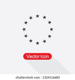 EU Flag Icon, Round Star Icon Vector Illustration Eps10