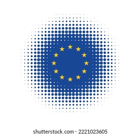 EU flag icon.Round dotted flag of EU.Vector.
