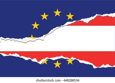 An EU Flag Illustration with the country of Austria