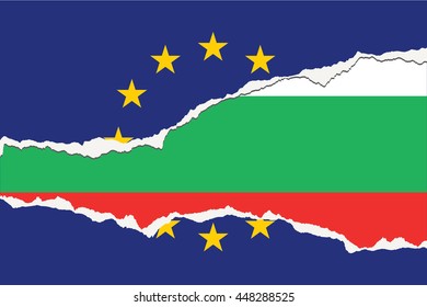 An EU Flag Illustration with the country of Bulgaria
