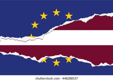 An EU Flag Illustration with the country of Latvia