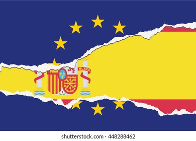 An EU Flag Illustration with the country of Spain