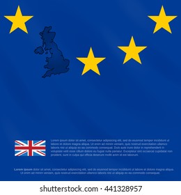 EU flag loses one star (membership of Great Britain).
Illustration is devoted to Great Britain membership in EU, risk of member exit.