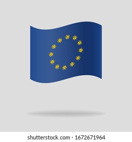 The EU flag with the Novel Coronavirus outbreak covid-19 2019-nCoV sign.