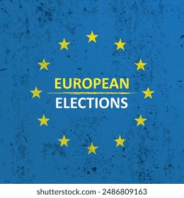 EU flag on the concrete background . Eps 10 vector file.