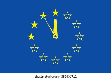 EU flag redesigned to look like the Doomsday Clock