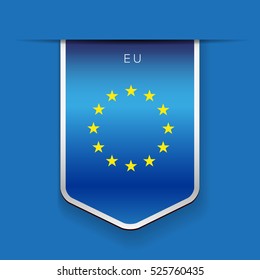 EU flag ribbon vector