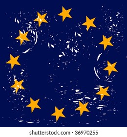EU flag  with scratches