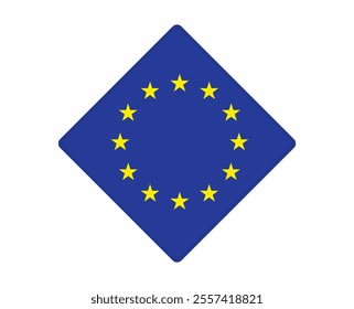 EU flag square  shaped. vector