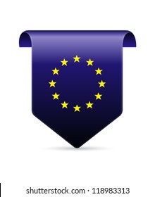 EU flag tag vector illustration