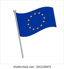 Eu flag vector Illustration on White background