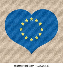 EU flag.  vector vintage illustration.