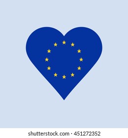 EU flags, heart, icon